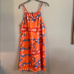 No Brand Drawstring Orange Sundress L